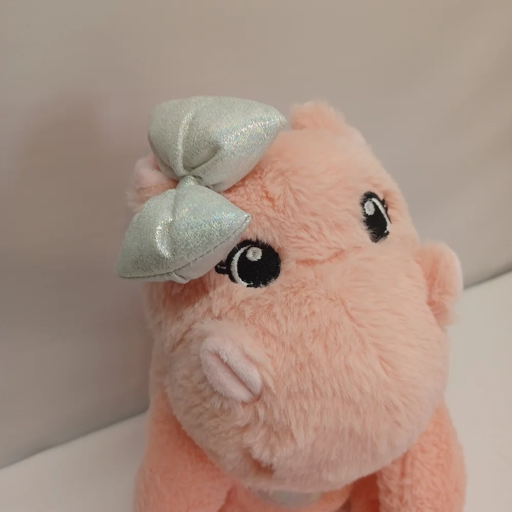 Kids Back Pack Pink Hippo Plush Carried Away by Stepping Stones.
